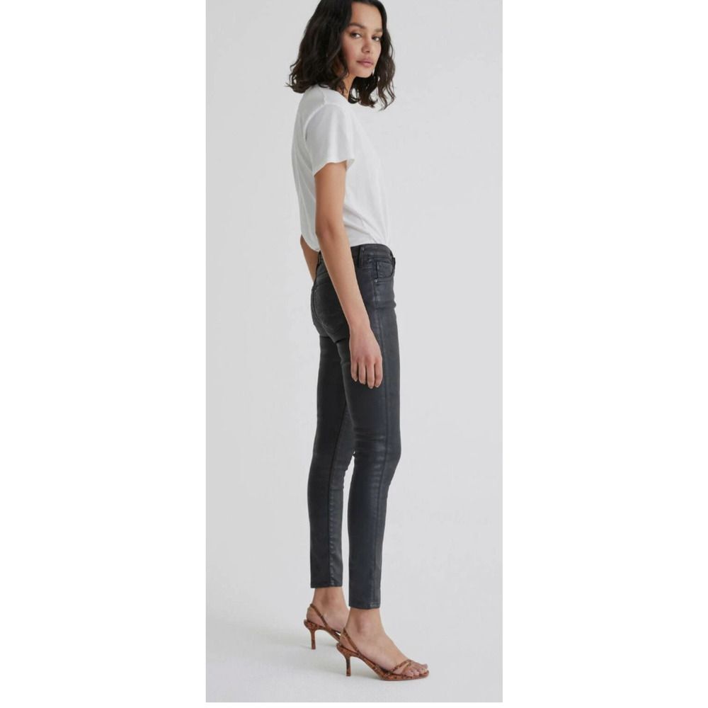 NWOT AG Adriano Goldschmied The Legging Ankle 27 Leatherette Dark Charcoal Gray